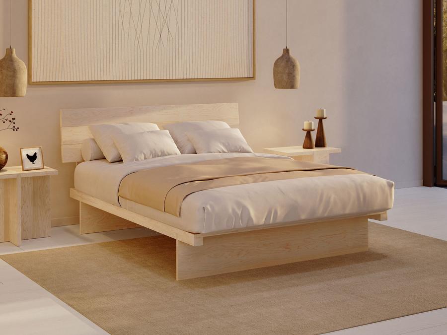 japanese storage bed in maple