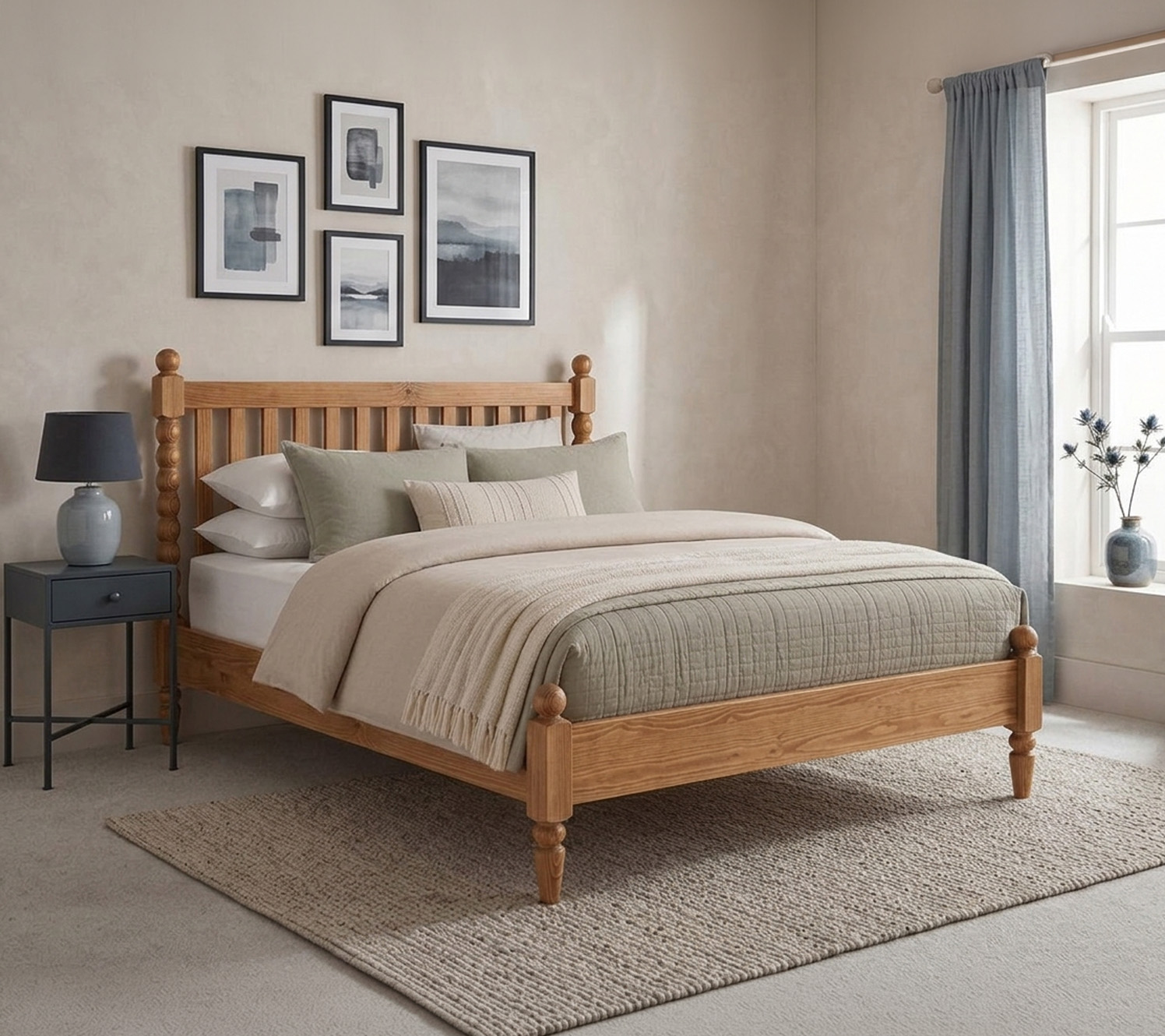 Accesorios para dormitorio azul grisáceo
