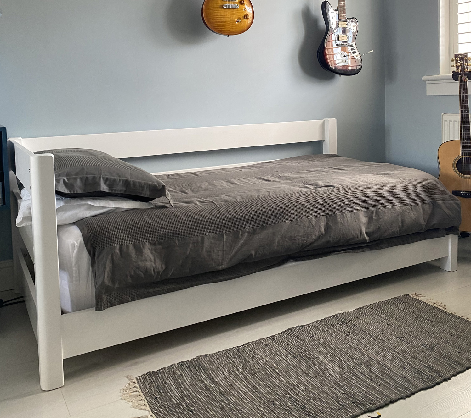 Iluminación para ideas de decoración en azul y gris